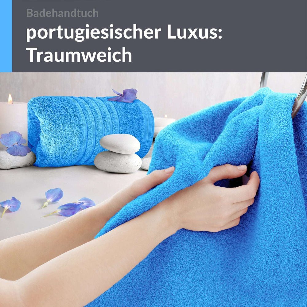 Duschtuch groß 100x150 cm 2er Set Blau - Capri