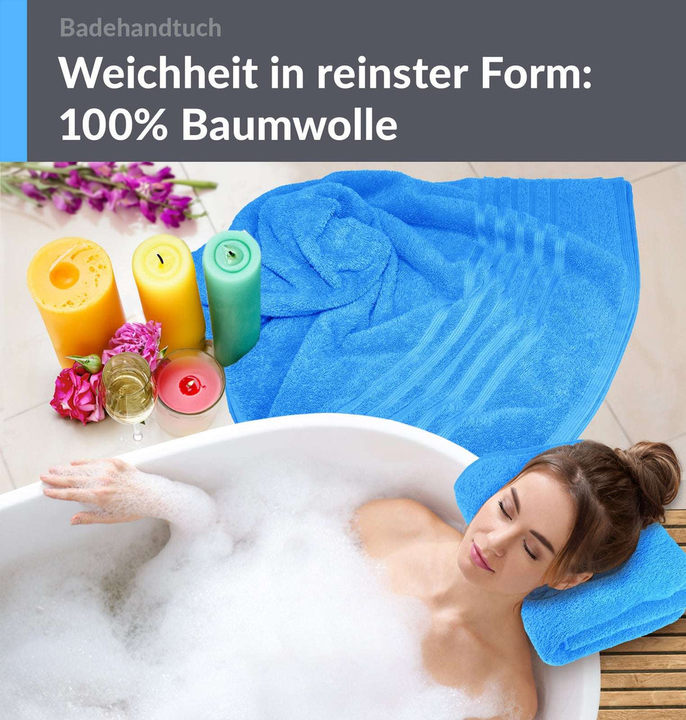 Duschtuch groß 100x150 cm 2er Set Blau - Capri