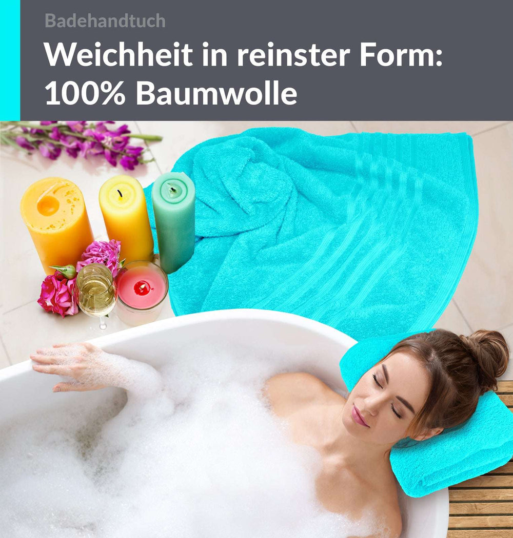 Duschtuch groß 100x150 cm 2er Set Türkis - Lagunen