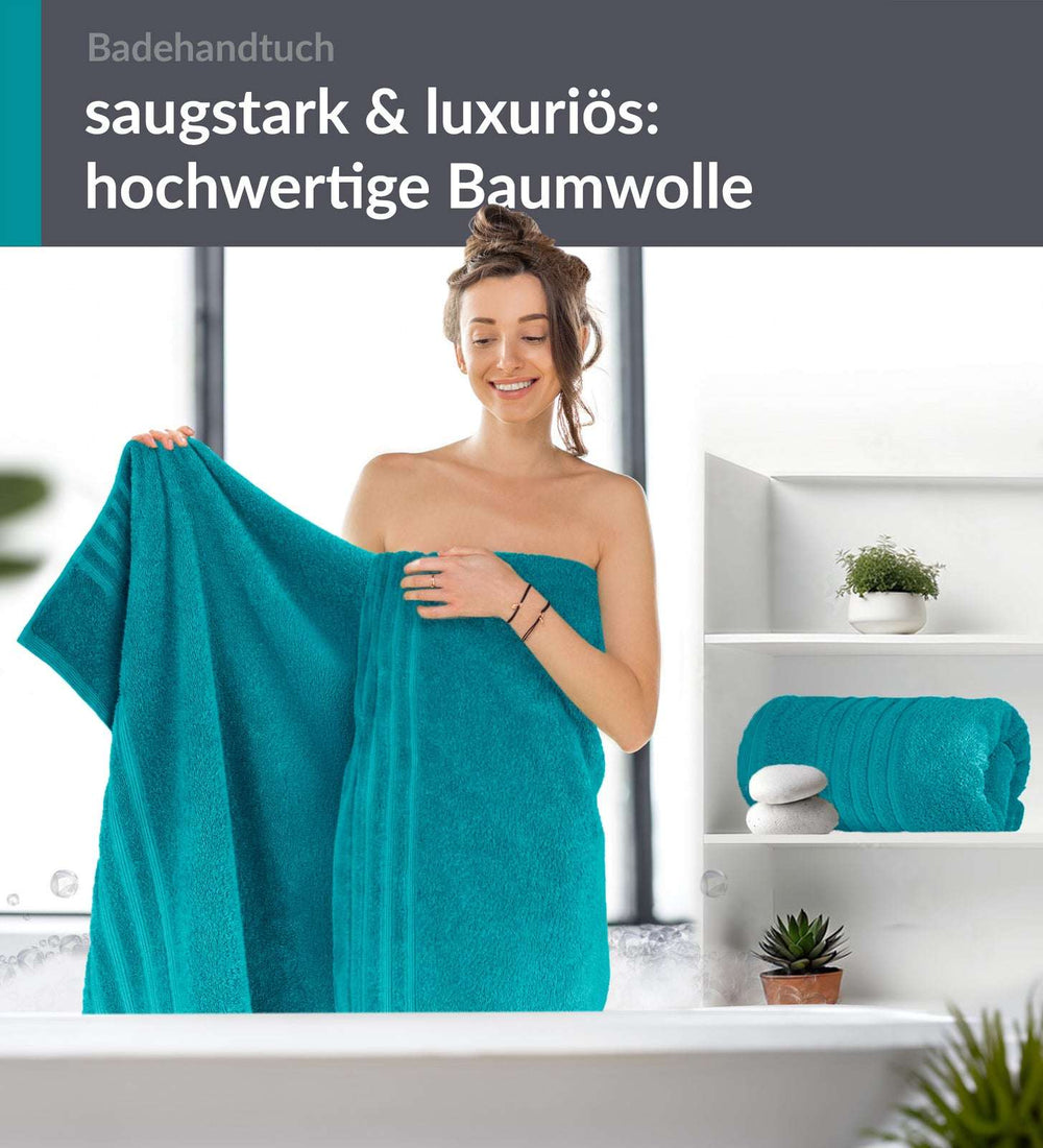 Duschtuch groß 100x150 cm 2er Set Grün - Nautic