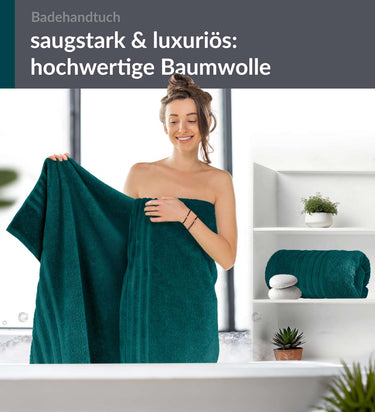 Duschtuch groß 100x150 cm 2er Set Grün - Opal