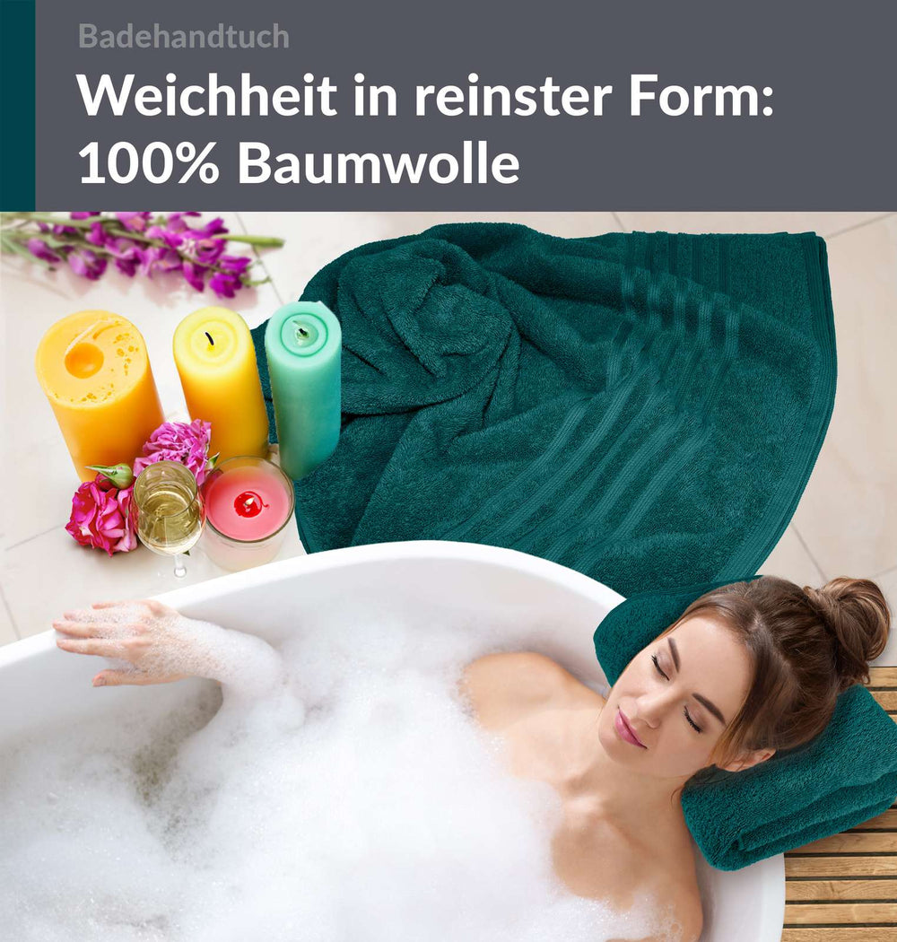 Duschtuch groß 100x150 cm 2er Set Grün - Opal