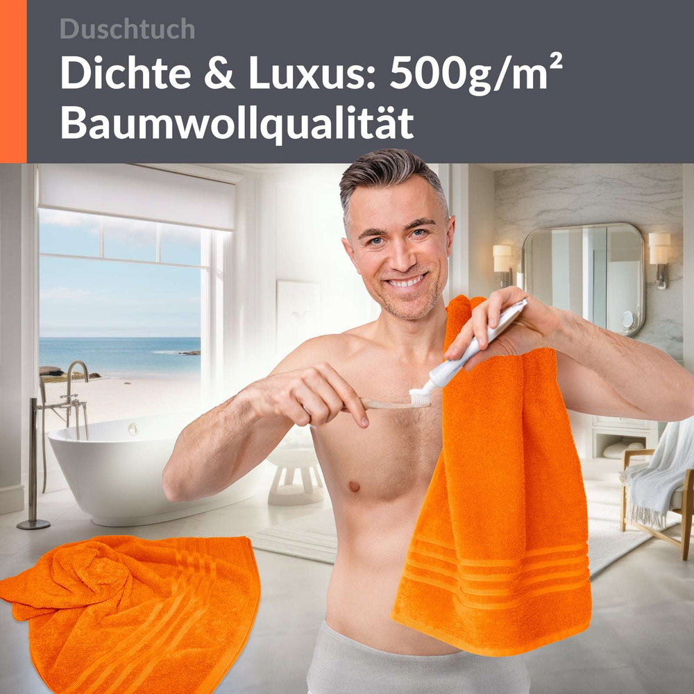Duschtuch 70x140 cm 2er Set Orange - Clementinen