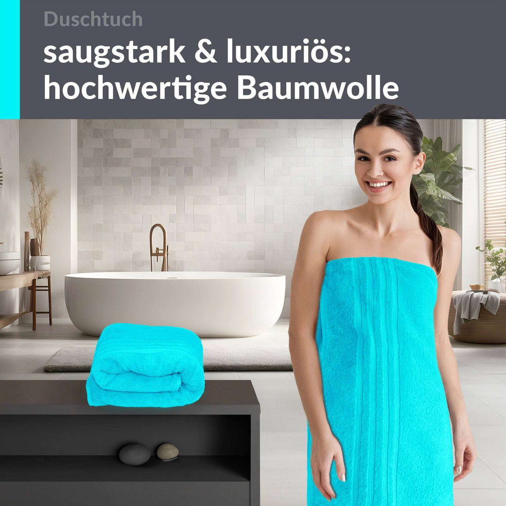 Duschtuch 70x140 cm 2er Set Türkis - Lagunen