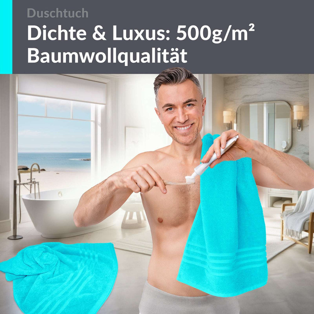 Duschtuch 70x140 cm 2er Set Türkis - Lagunen