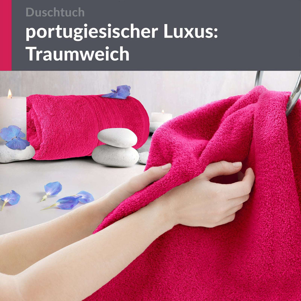 Duschtuch 70x140 cm 2er Set Rot - Rhabarber