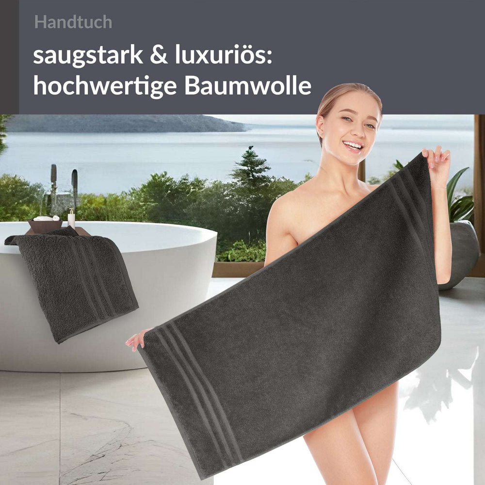 Handtuch 50x100 cm 2er Set Grau - Anthrazit