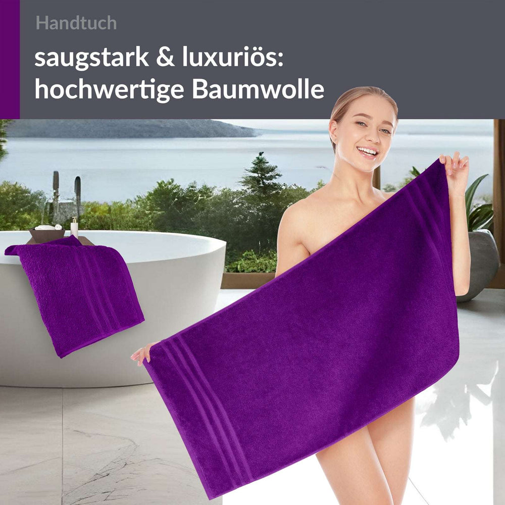 Handtuch 50x100 cm 2er Set Lila - Aubergine