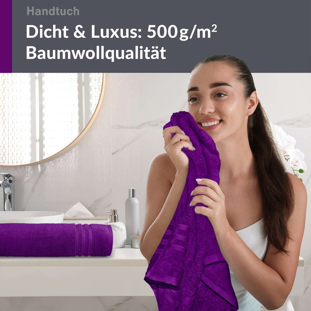 Handtuch 50x100 cm 2er Set Lila - Aubergine