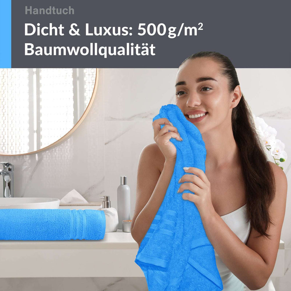 Handtuch 50x100 cm 2er Set Blau - Capri
