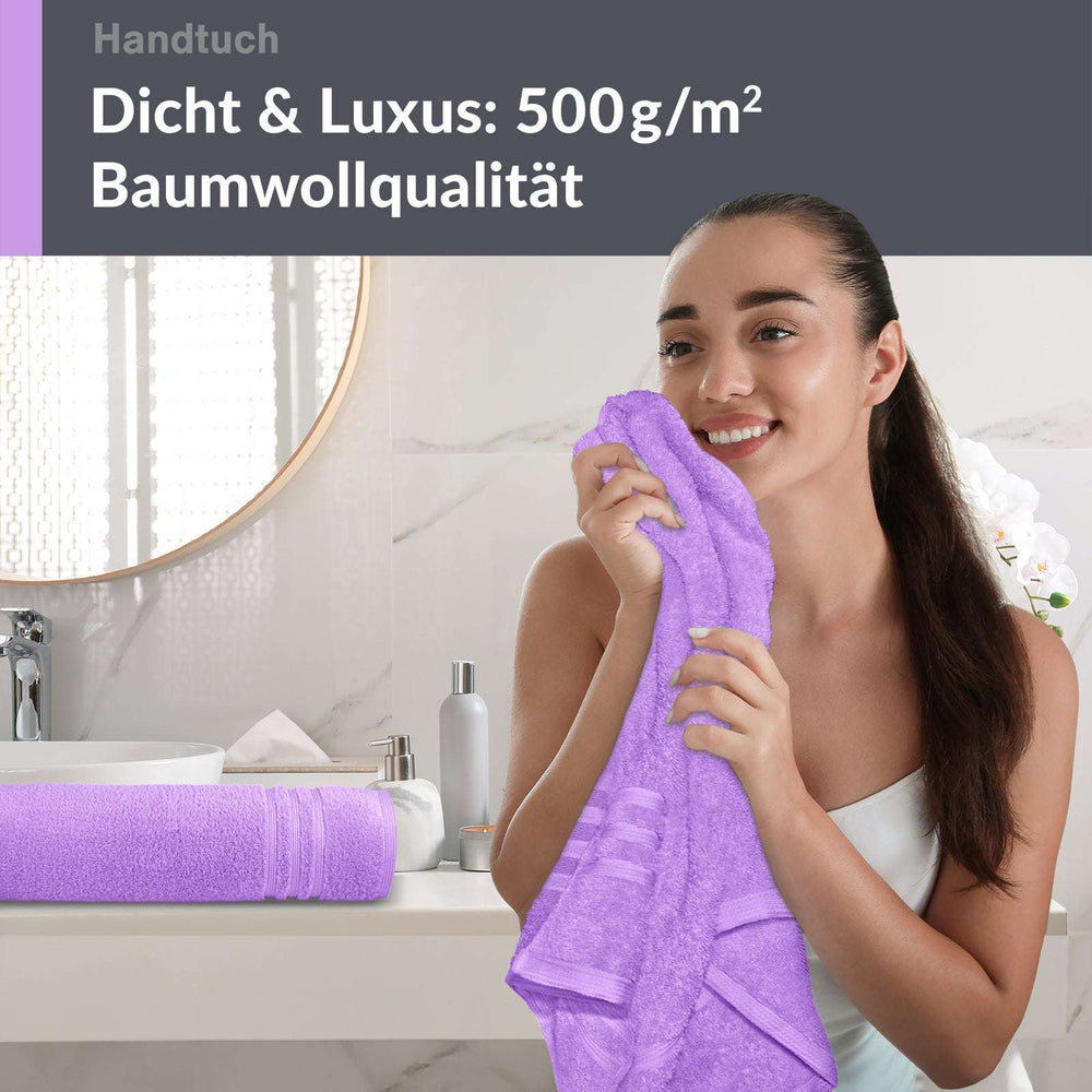 Handtuch 50x100 cm 2er Set Lila - Flieder