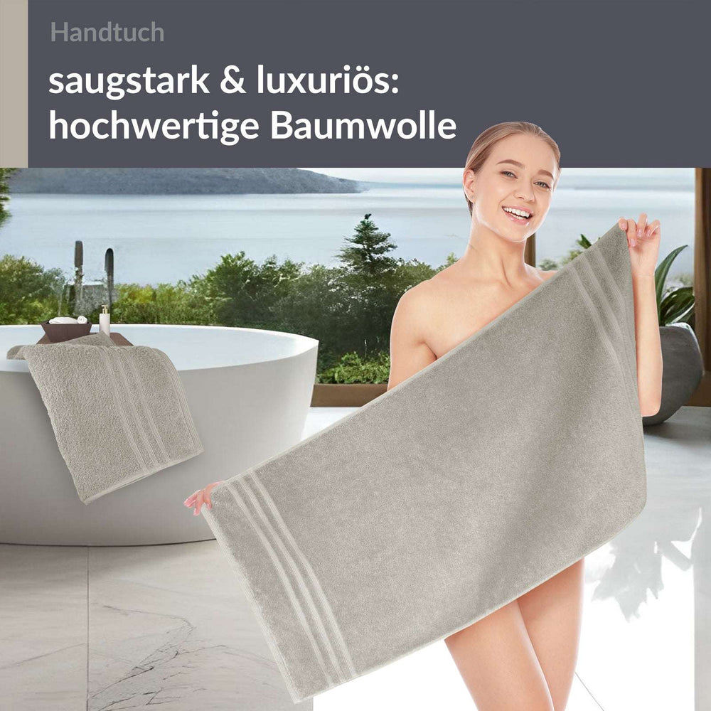 Handtuch 50x100 cm 2er Set Grau - Kiesel