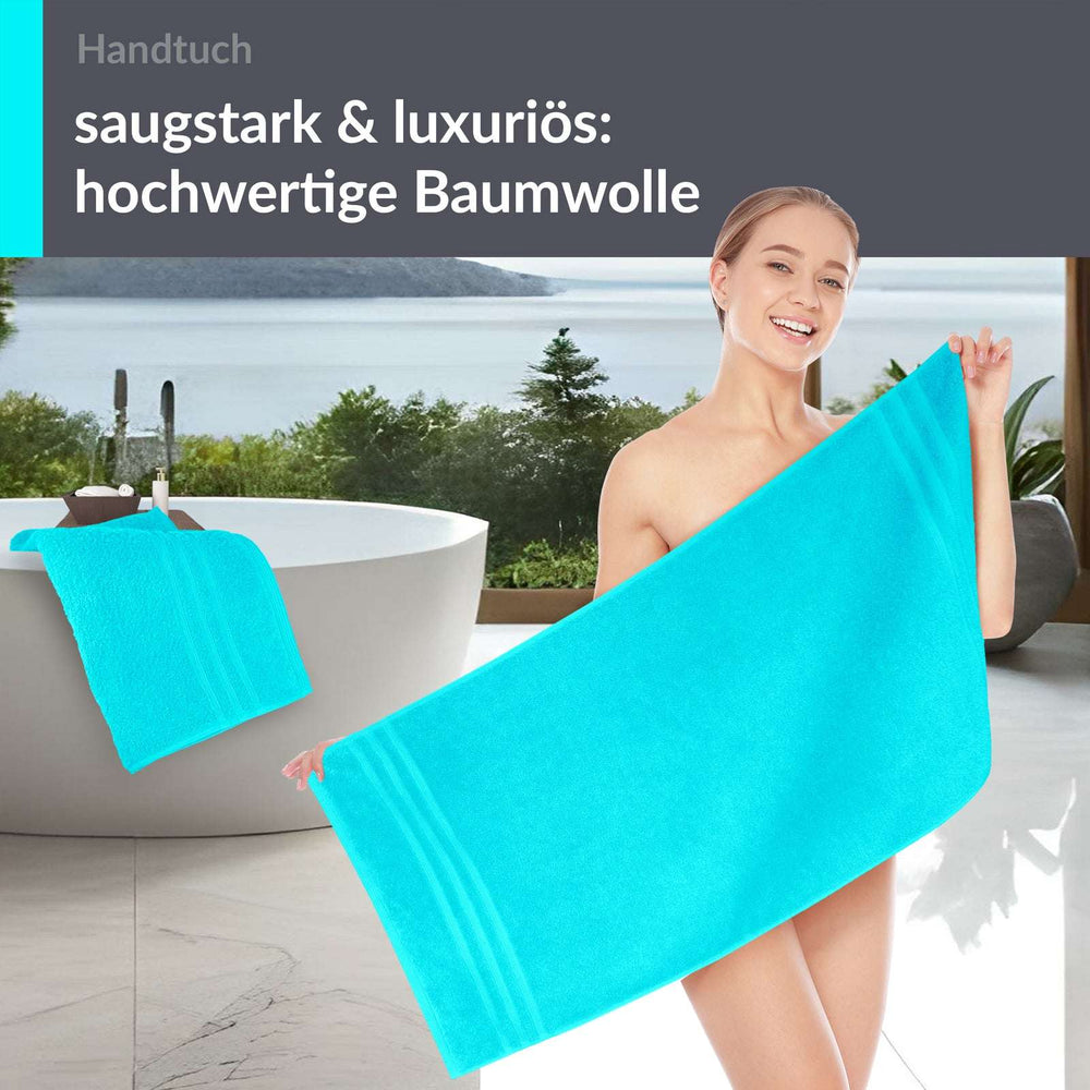 Handtuch 50x100 cm 2er Set Türkis - Lagunen