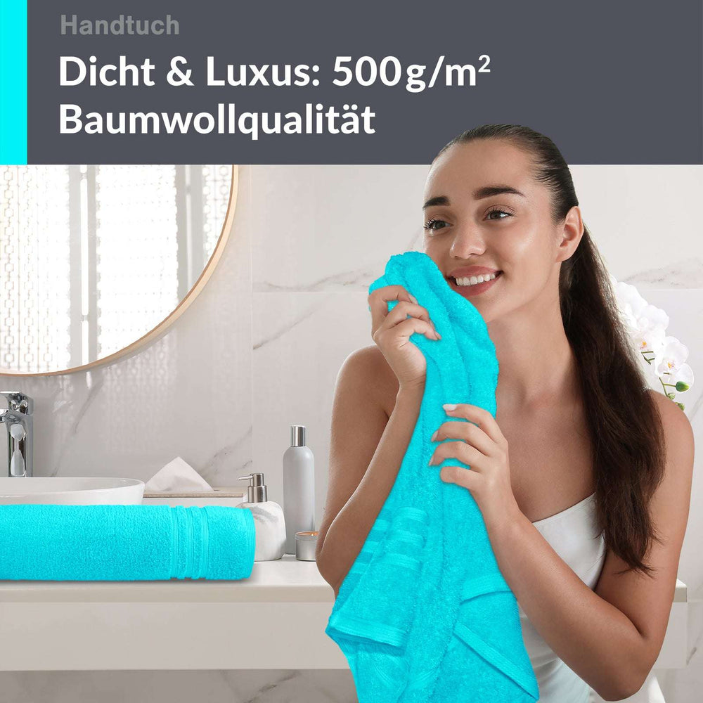 Handtuch 50x100 cm 2er Set Türkis - Lagunen