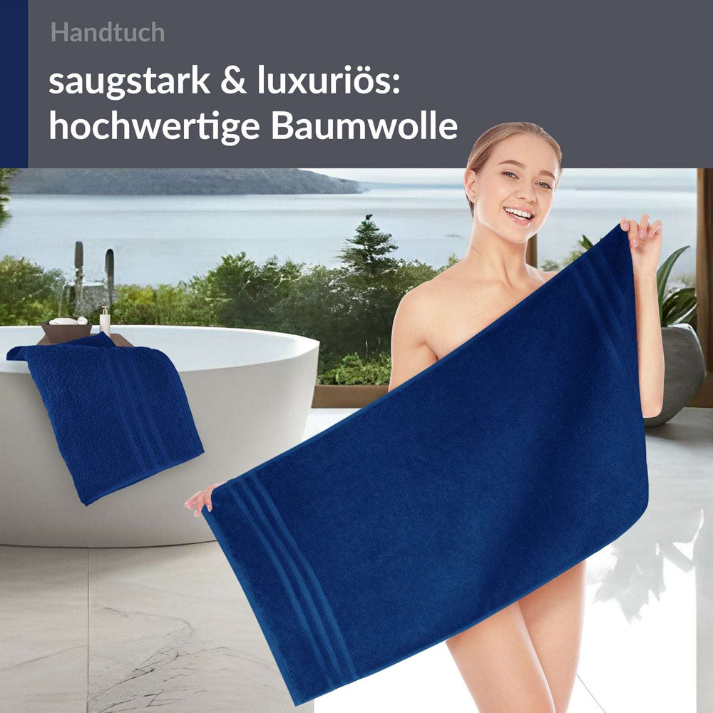 Handtuch 50x100 cm 2er Set Blau - Marine