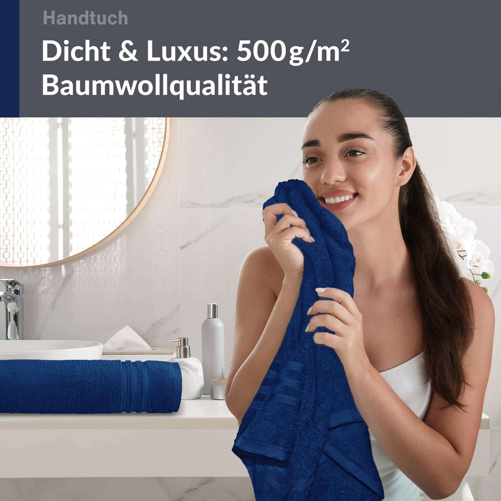 Handtuch 50x100 cm 2er Set Blau - Marine