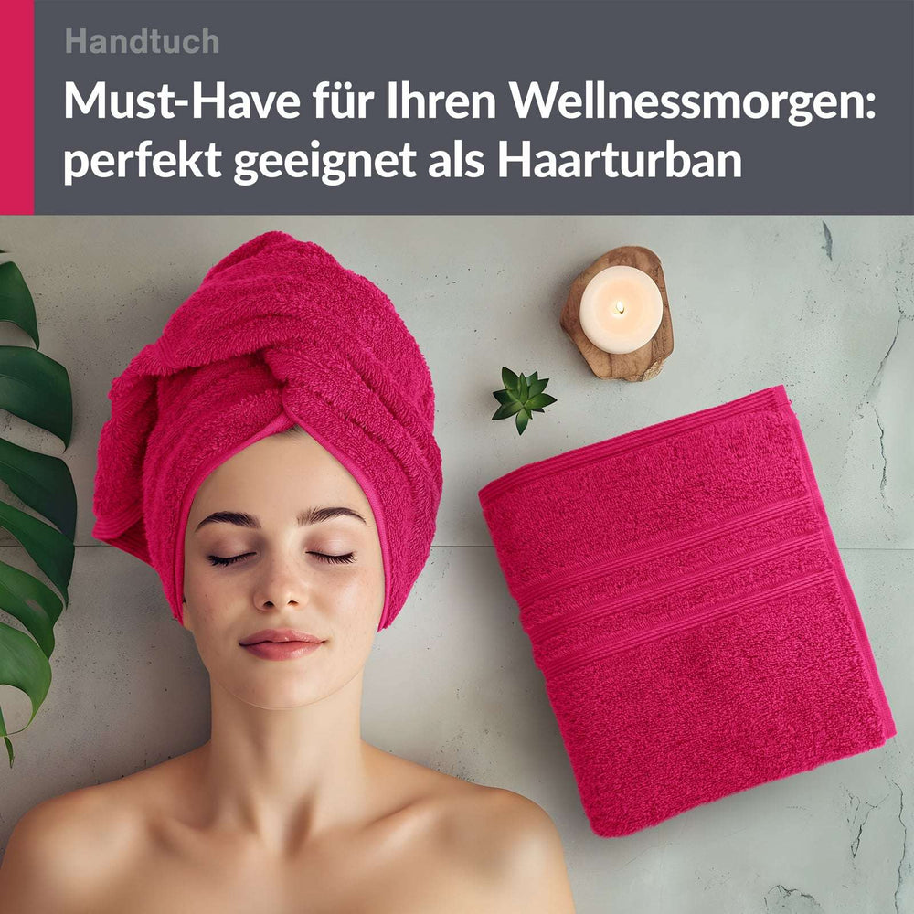 Handtuch 50x100 cm 2er Set Rot - Rhabarber