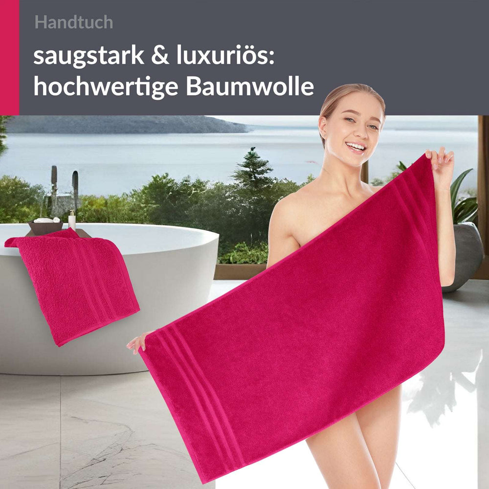 Handtuch 50x100 cm 2er Set Rot - Rhabarber