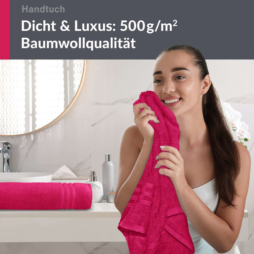 Handtuch 50x100 cm 2er Set Rot - Rhabarber