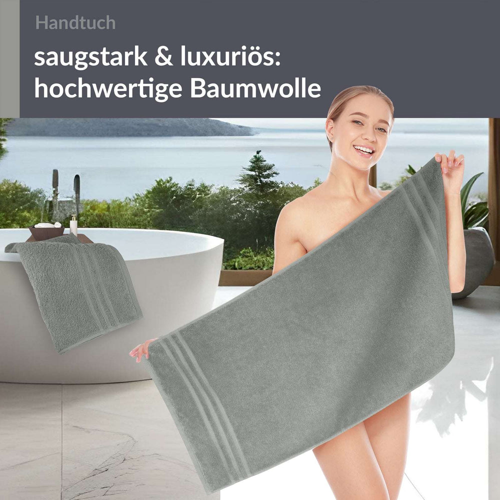 Handtuch 50x100 cm 2er Set Grau - Stein