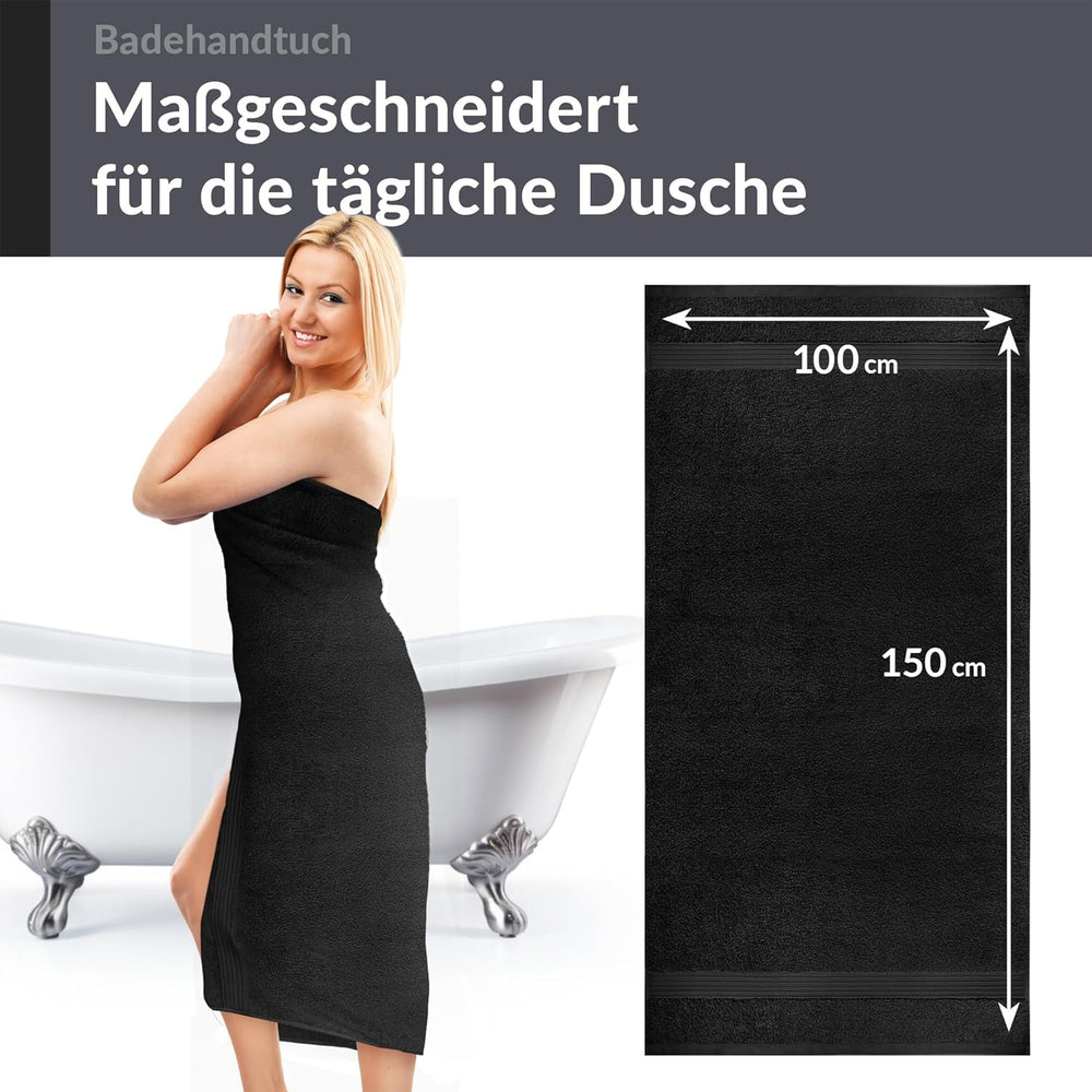 Badetuch 100x150 cm Schwarz