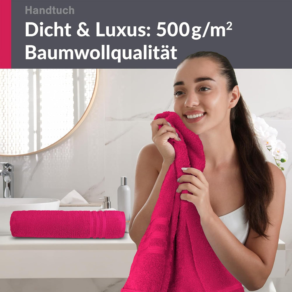 Handtuch 50x100 cm 2er Set Rot - Rhabarber