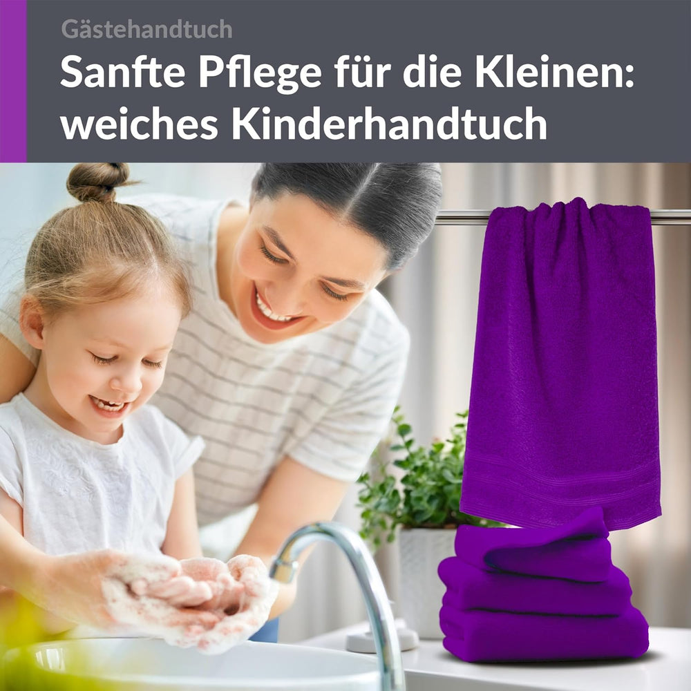 Gästehandtücher Set 30x50 cm 4 Stück Lila - Aubergine