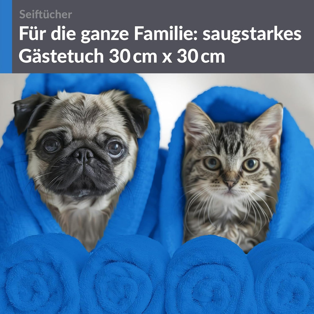 Waschlappen Set 30x30 cm 6 Stück Blau - Capri