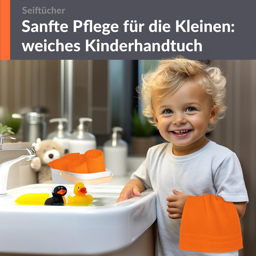 Waschlappen Set 30x30 cm 6 Stück Orange - Clementinen