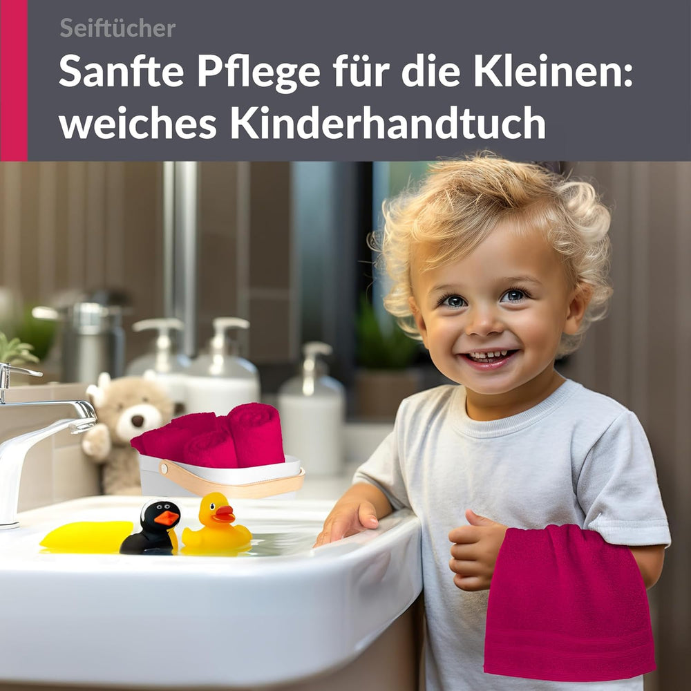 Waschlappen Set 30x30 cm 6 Stück Rot - Rhabarber
