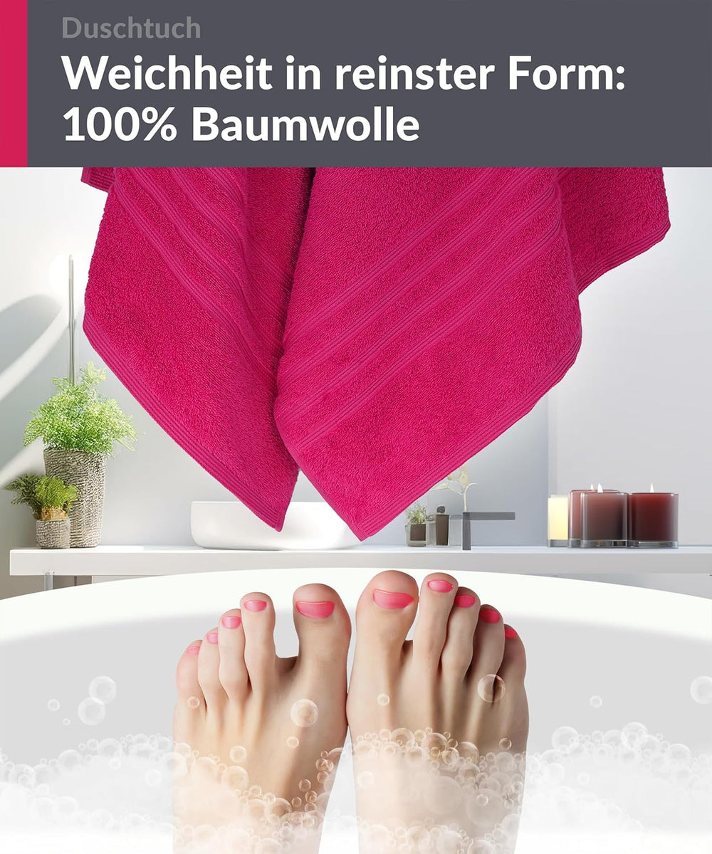 Duschhandtuch 70x140 cm Rot - Rhabarber