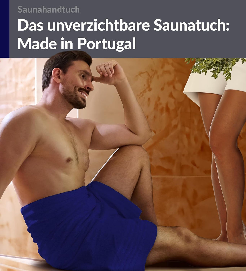 Saunahandtuch extra lang 80x220 cm Blau - Marine