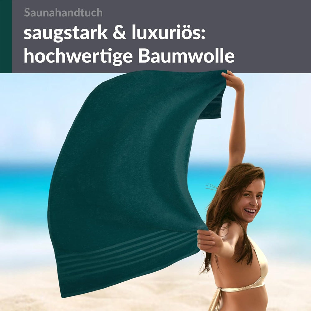 Saunahandtuch extra lang 80x220 cm Grün - Opal