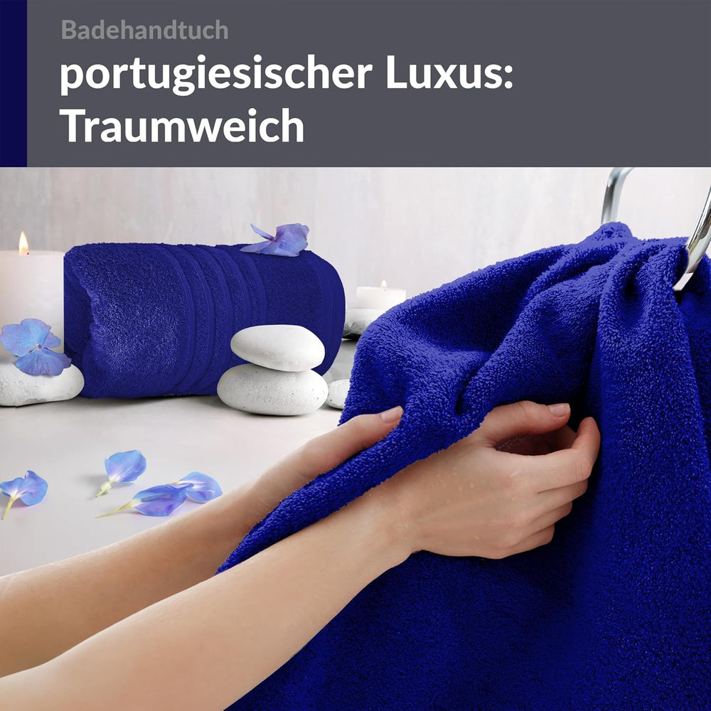 Duschtuch groß 100x150 cm 2er Set Blau - Marine