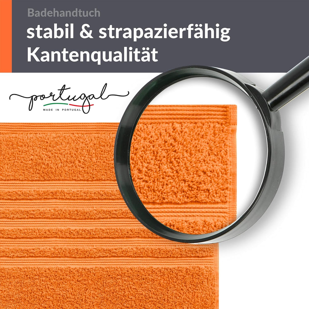 Duschtuch groß 100x150 cm 2er Set Orange - Clementinen
