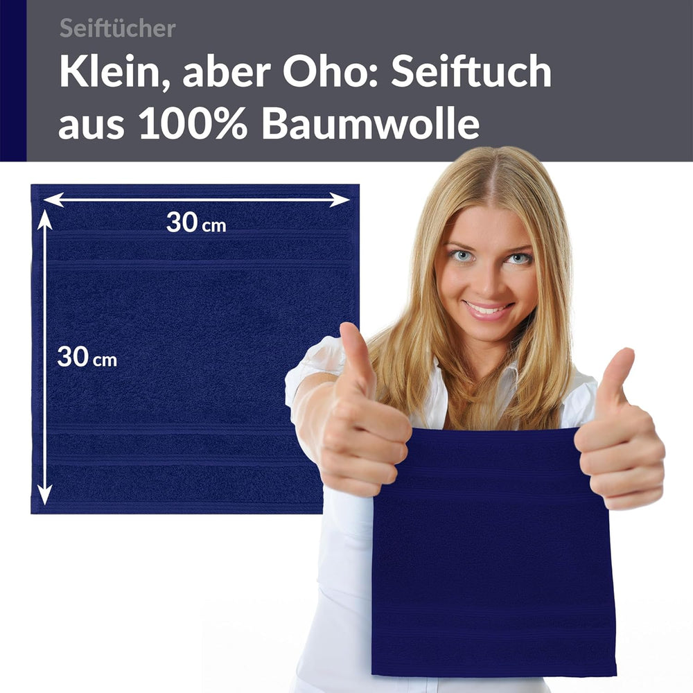 Waschlappen 30x30 cm 2er Set Blau - Marine