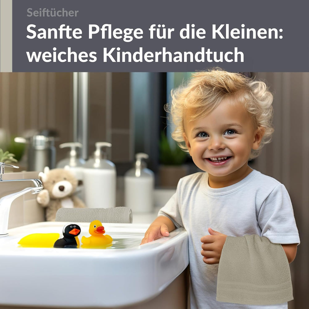 Waschlappen 30x30 cm 2er Set Grau - Kiesel