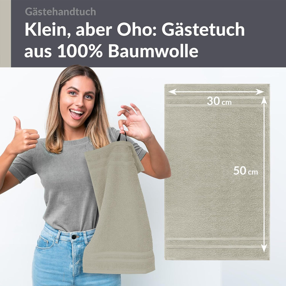 Gästehandtücher 30x50 cm Grau - Kiesel