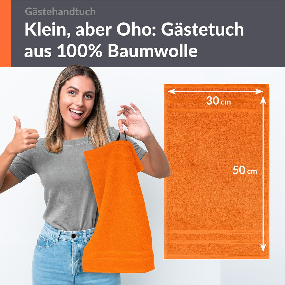 Gästehandtücher 30x50 cm Orange - Clementinen
