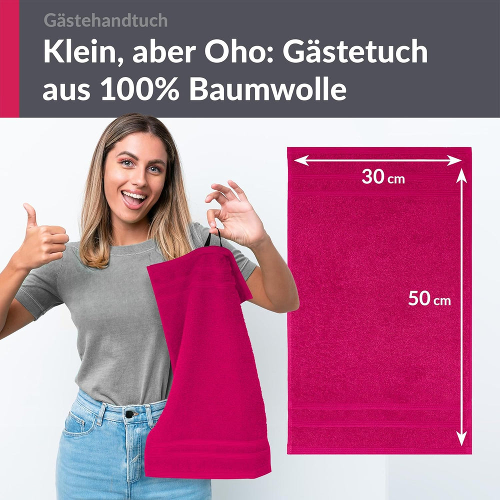 Gästehandtücher 30x50 cm Rot - Rhabarber
