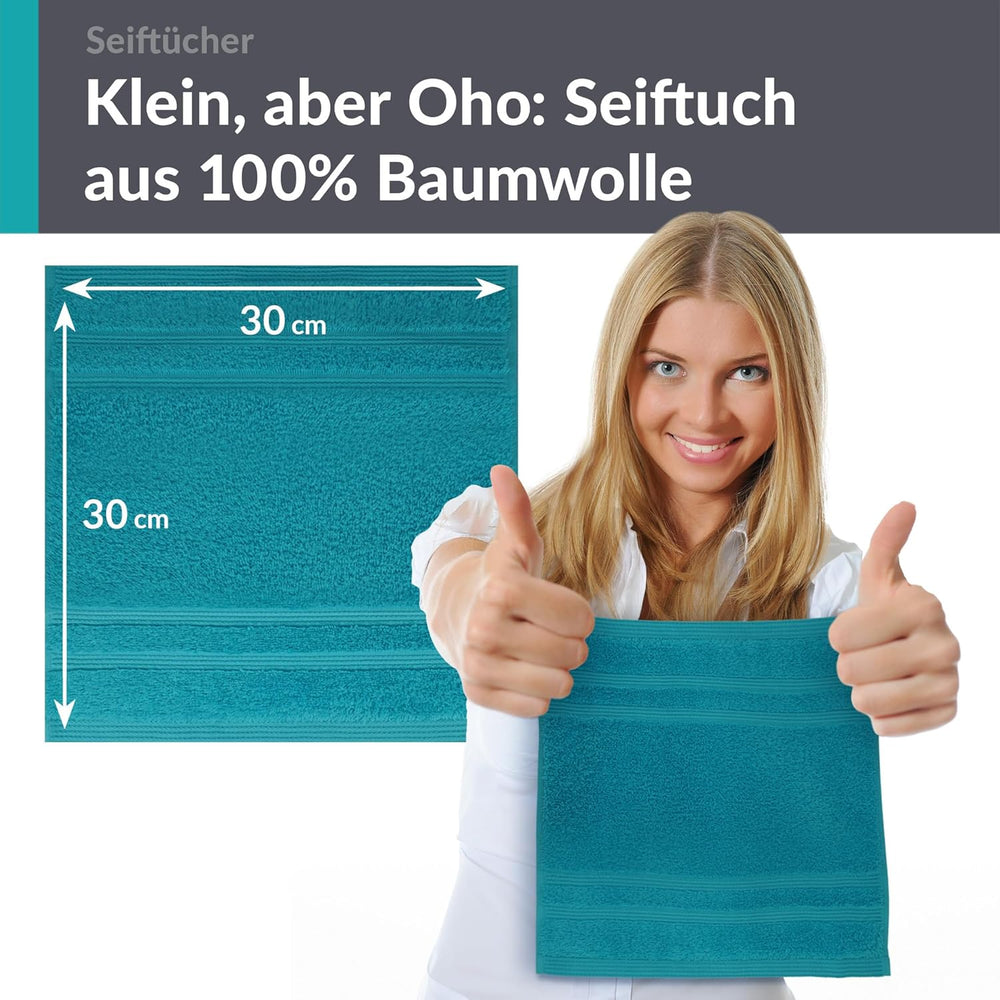 Waschlappen Set 30x30 cm 6 Stück Grün - Nautic