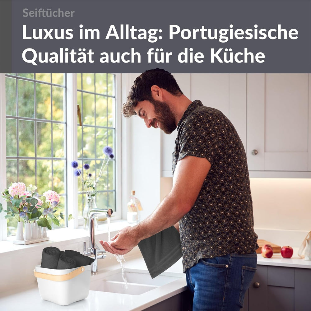 Waschlappen Set 30x30 cm 6 Stück Grau - Anthrazit