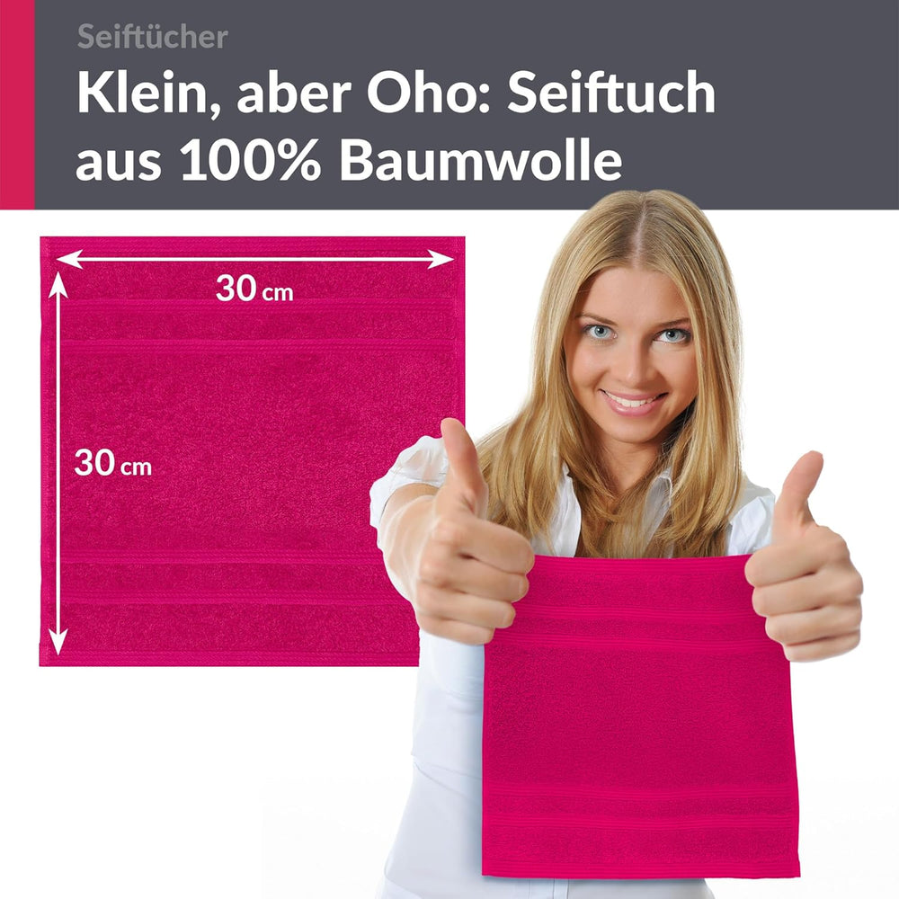 Waschlappen Set 30x30 cm 6 Stück Rot - Rhabarber