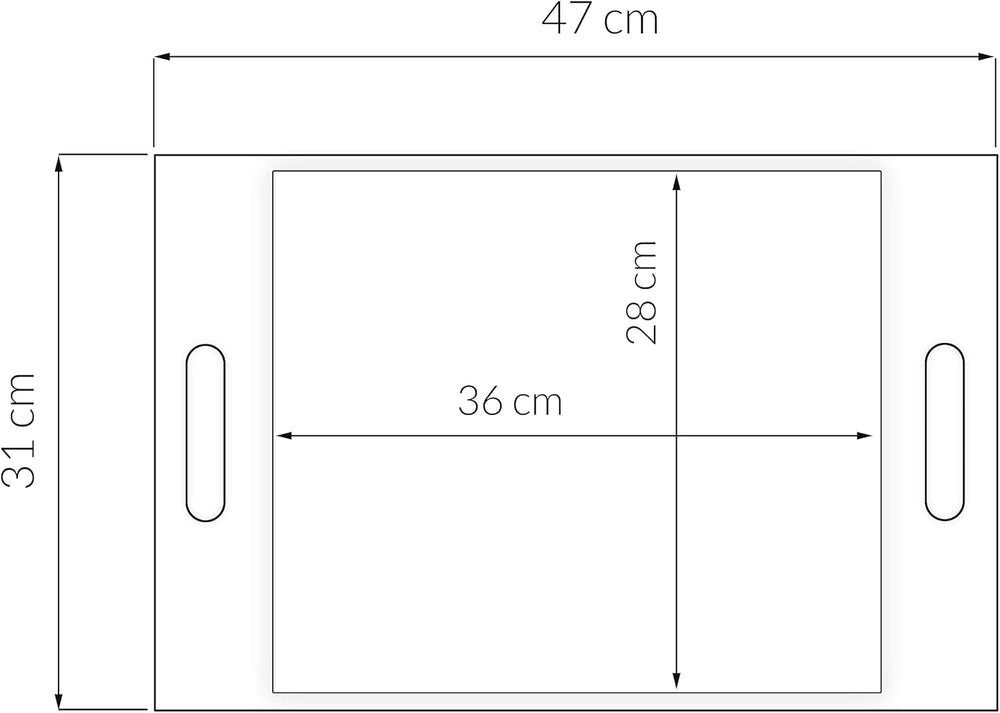 Deko Tablett länglich 47x31 cm, Serviertablett modern mit Druck: Zitronen