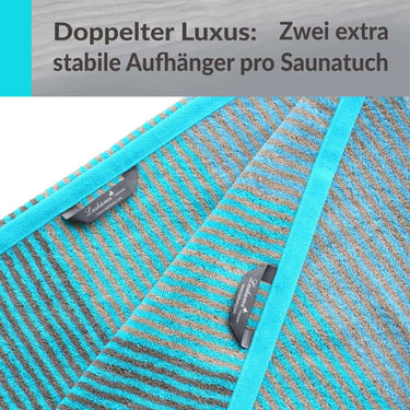 Saunahandtuch 85x200 cm Blau - Türkis, Helsinki Saunatuch