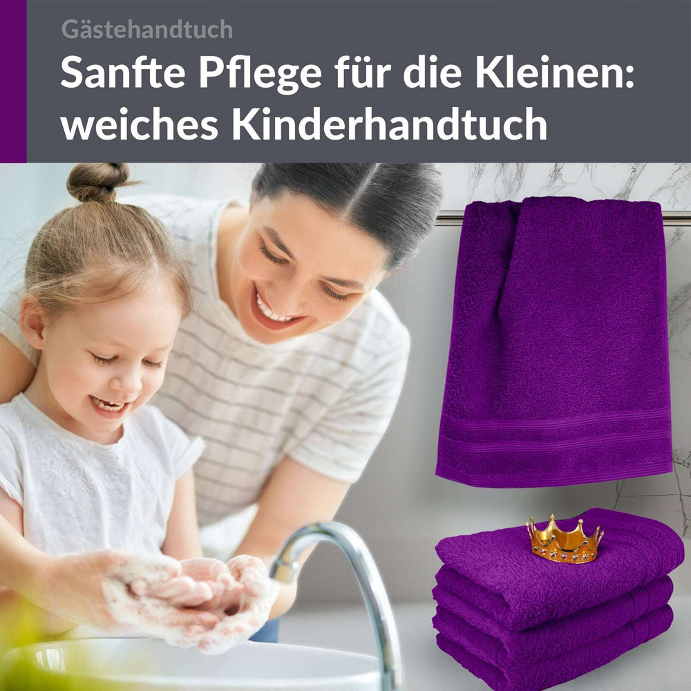 Gästehandtücher Set 30x50 cm 4 Stück Lila - Aubergine