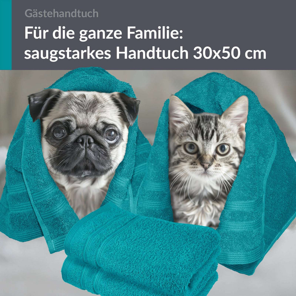 Gästehandtücher Set 30x50 cm 4 Stück Grün - Nautic