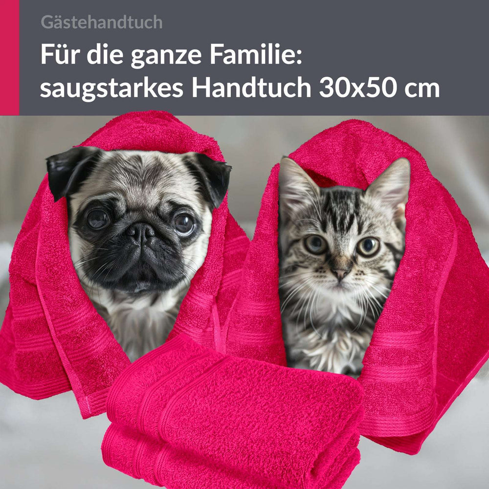 Gästehandtücher Set 30x50 cm 4 Stück Rot - Rhabarber