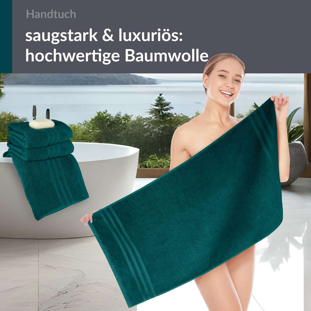 4er Handtücher Set 50x100 cm Baumwolle Grün - Opal