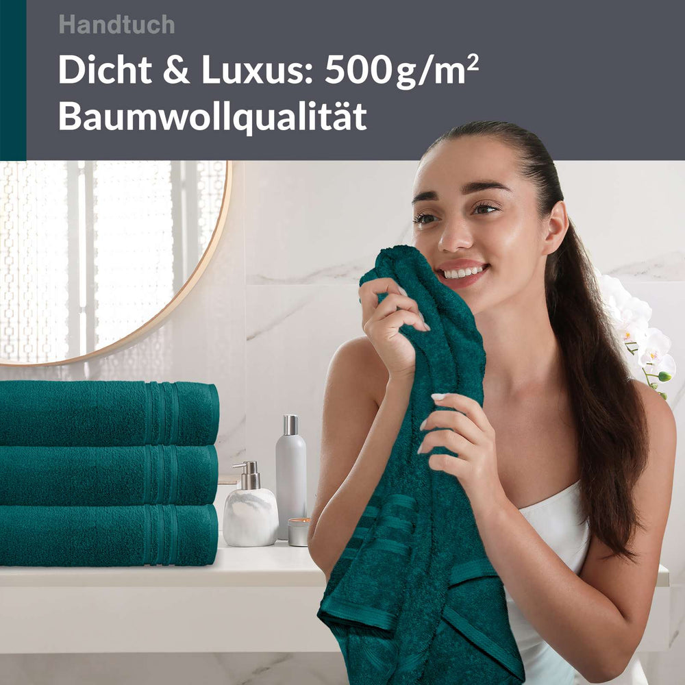 4er Handtücher Set 50x100 cm Baumwolle Grün - Opal